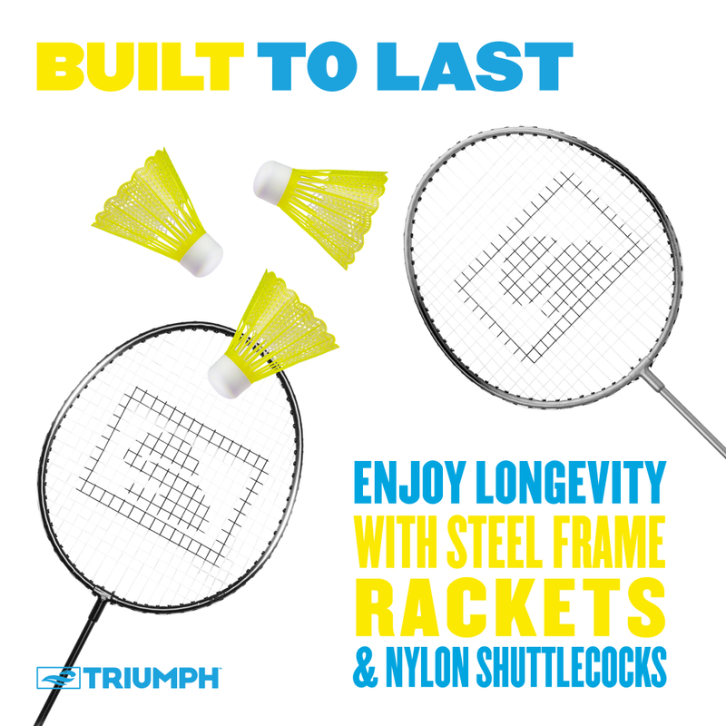 Badminton rackets en shuttle setje - kunststof Badminton rackets en shuttle setje - kunststof