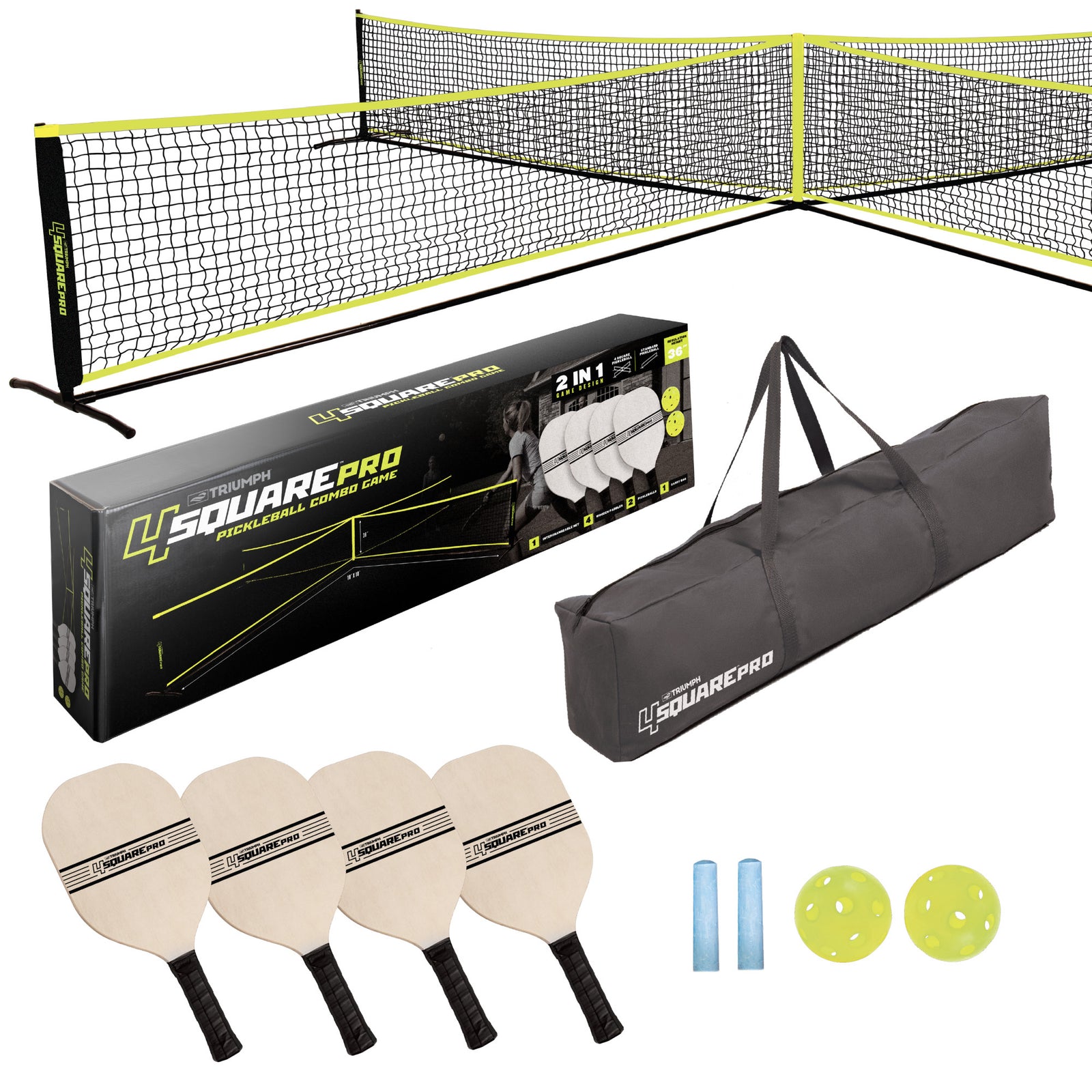 Triumph 4 Square Pickleball Pro | Professional Pickleball Net Set