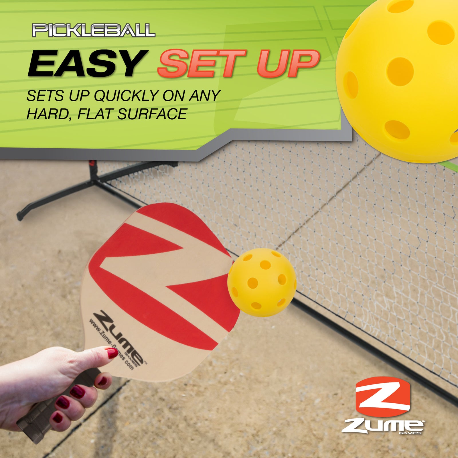Zume Games Portable Pickleball | Escalade Sports