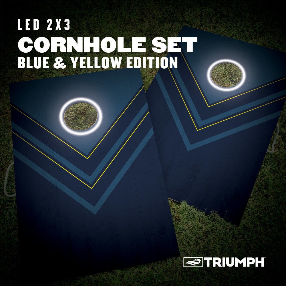 LED Blue and Yellow 2x3 Cornhole Set | Triumph | Escalade Sports