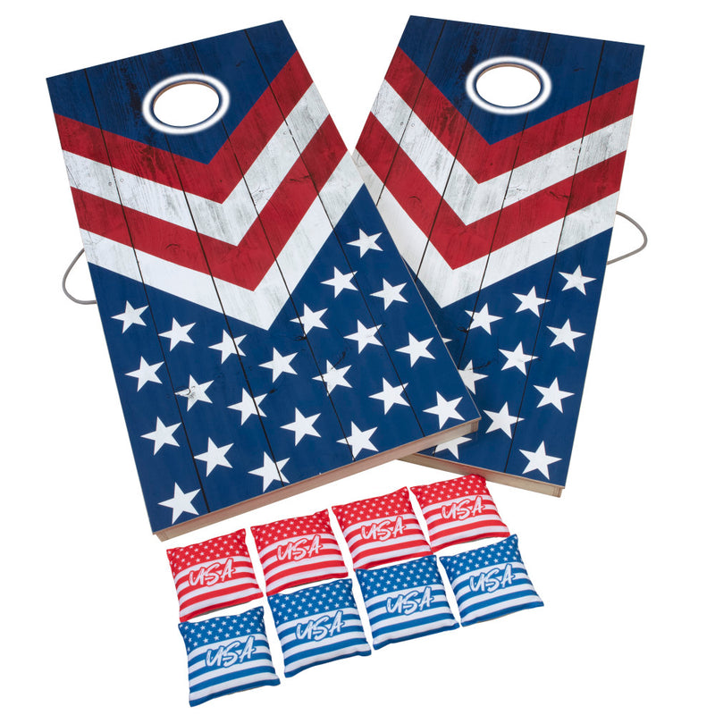 Triumph Patriotic LED 2x4 All-Wood Cornhole Set_1