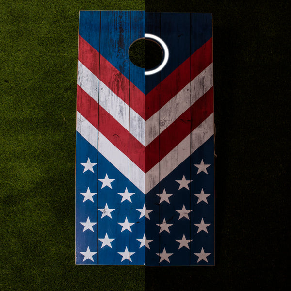 Triumph Patriotic LED 2x4 All-Wood Cornhole Set_2