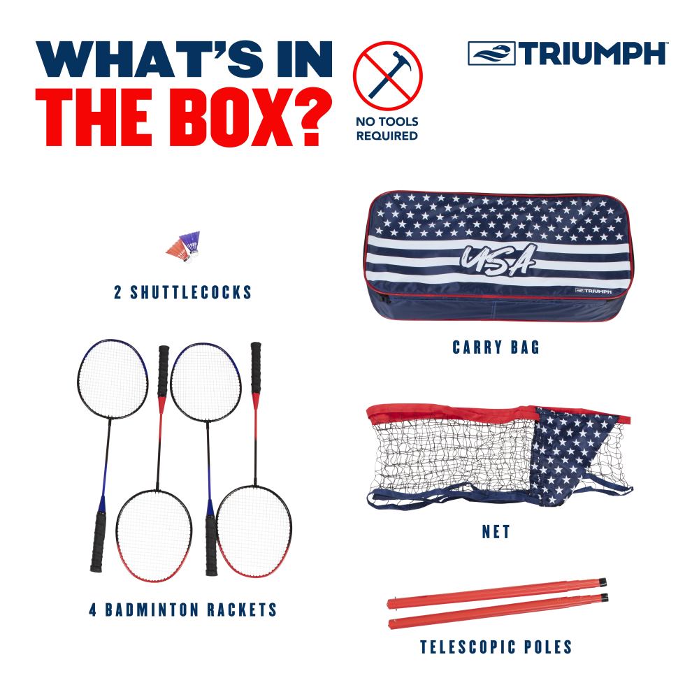 Patriotic Portable Badminton Set | Triumph | Escalade Sports