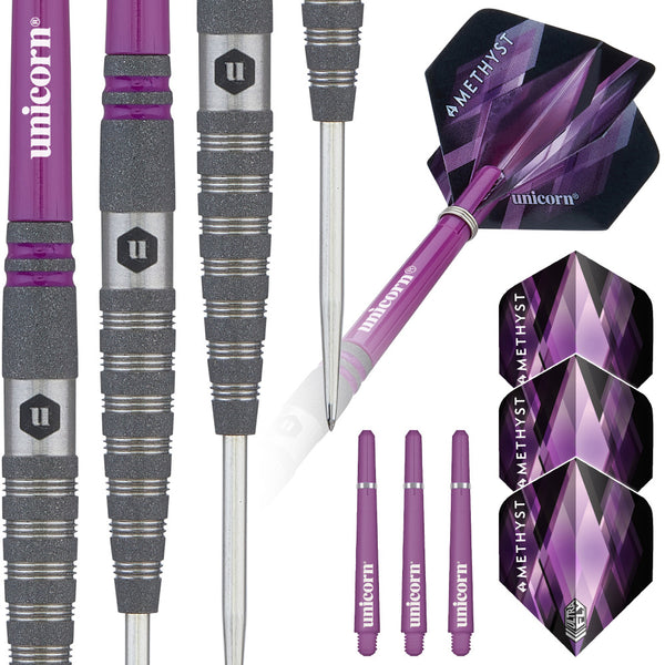 unicornamethyststeeltipdartset