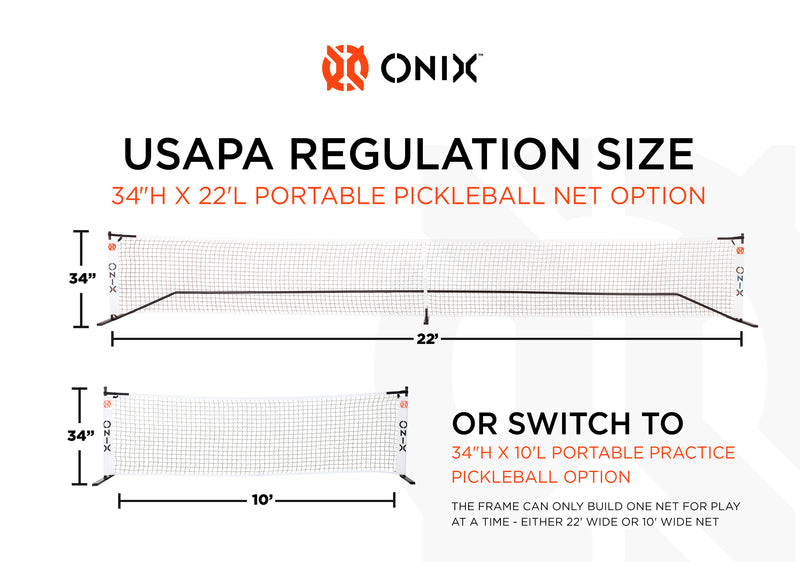 ONIX Portable Pickleball Net and Practice Net - USAPA Regulation Size