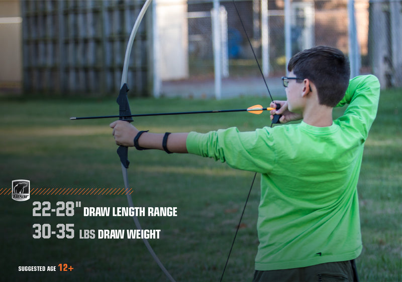 Bear Archery Firebird Youth Bow Set - Youth Recurve Bow - 22-28' Draw Length Range - 30-35 Lbs Draw Weight