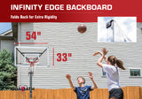 Goaliath In Ground Basketball Hoop - 54" GoTek In Ground Basketball Goal - Infinity Edge Backboard - Folds Back for Extra Rigidity