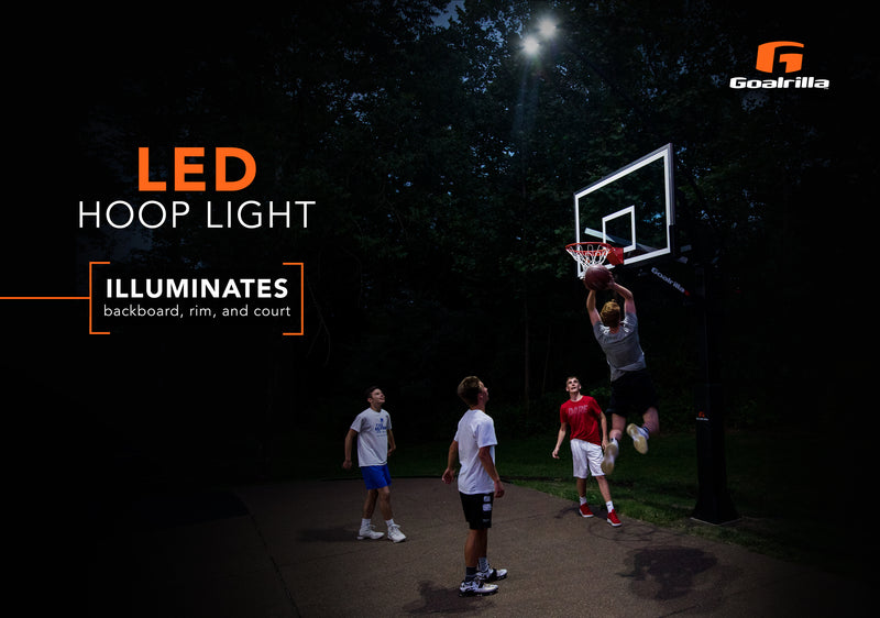 Goalrilla LED Basketball Hoop Light - Illuminates backboard, rim, and court