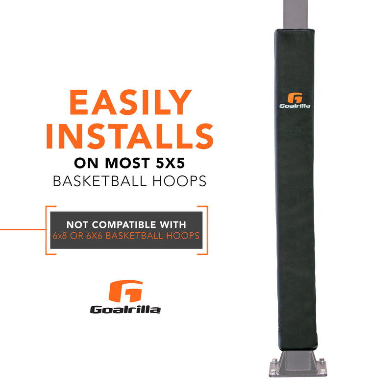 Goalrilla Square Basketball Pole Pad - Easily Installs on Most 5x5 Basketball Hoops - Not Compatible with 6x8 or 6x6 Basketball Hoops