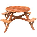 Jack and June Circular Cedar Picnic Table - Outdoor Leisure Table outdoor furniture
