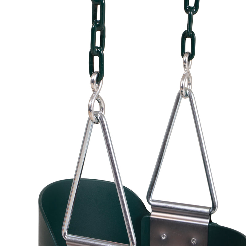 Jack and June Full Bucket Toddler Swing - 50" Chains - Green Toddler Playset Swing