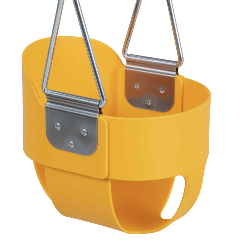 Jack and June Full Bucket Toddler Swing - 50" Chains - Yellow Toddler Playset Swing