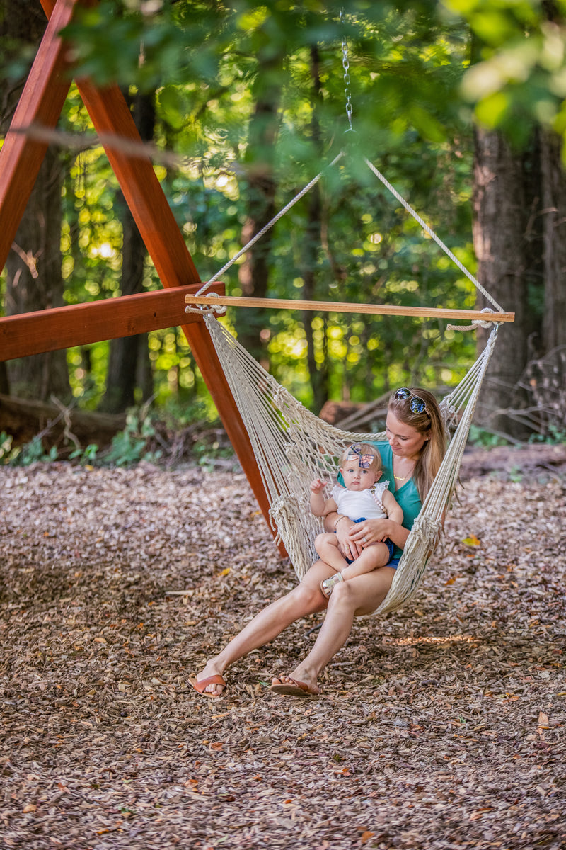 Jack and June Hand-Woven Adult Hammock Swing - Playset Swing Attachment