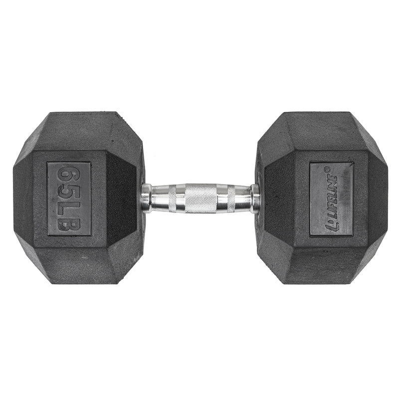 Lifeline Hex Rubber Dumbbell - Varying Weights_2