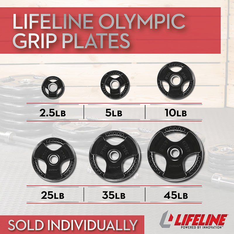 Lifeline Olympic Rubber Grip Plate - 45 LBS_6
