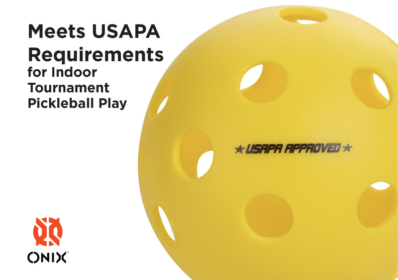 ONIX Fuse Indoor Pickleball Balls (3 Pack) - Meets USPA Requirements for Indoor Tournament Pickleball Play