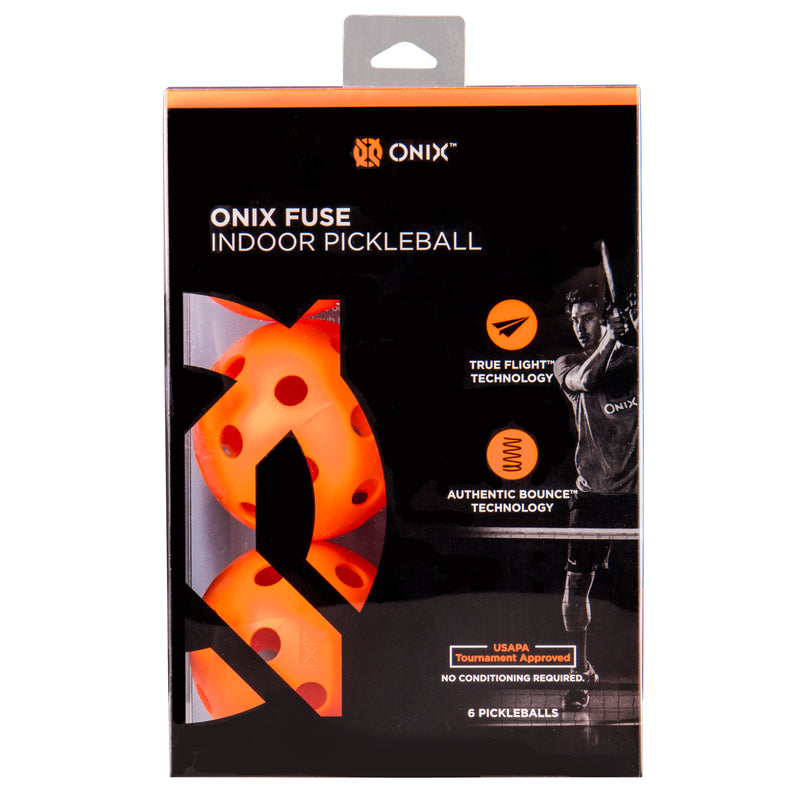 ONIX Fuse Indoor Pickleball Balls (6 Pack) Packaging
