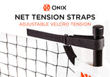 ONIX Portable Pickleball Net and Practice Net - net Tension Straps Adjustable Velcro Tension