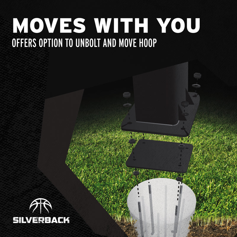 Silverback 7" Basketball Anchor Kit - Basketball Goal Anchor - Moves with You Offers Option to Unbolt and Move Hoop