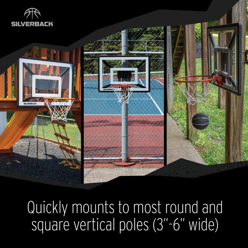 Silverback Junior Hoop - Junior Basketball Goal - Quickly Mounts to most round and square vertical poles