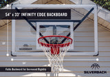 Silverback Wallmount Basketball Hoop - 54" x 33" Infinity Edge Backboard - NXT Basketball Goal Folds Backward for Increased Rigidity